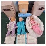 439 - THREE COLLECTIBLE DOLLS WITH COAS (N1)