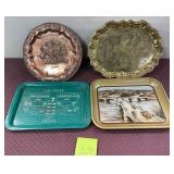 N - LOT OF FOUR DECORATIVE TRAYS (B35)