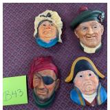 N - FOUR BOSSONS COLLECTIBLE WALL SCULPTURES (B43)