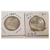 700 - 1951 & 1953 US SILVER HALF DOLLARS (E47)