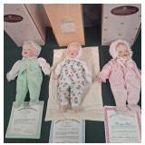 439 - LOT OF THREE COLLECTIBLE DOLLS WITH COAS