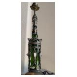F - HANDCRAFTED GLASS & BRASS BOTTLE 21'T (B19)
