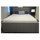 F - BED, MATTRESS, BEDDING, SIDE TABLES, LAMP (D14