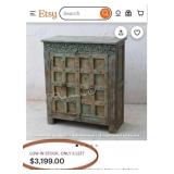 F - VINTAGE RUSTIC WOOD CABINET (K20)