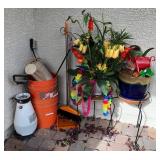 T - PLANT STANDS, BUCKETS, SPRAYER, FAUX FLOWERS