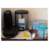 T - MINI TOWER FAN, ALARM CLOCK, PLASTIC STORAGE