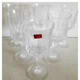 T - SIX PIECES CRISTAL D'ARQUES STEMWARE (L8)