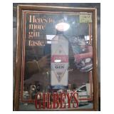 440 - GILBEY'S GIN BAR MIRROR FRAMED 17X13' (C171)