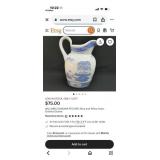 440 - BLUE & WHITE WARE PITCHER, CUPS, PLATES