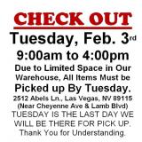 AUCTION PICK UP DAY & HOURS