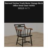442 - BLACK LACQUER & CHERRY FINISH CAPTAINS CHAIR