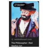 441 - RED SKELTON CLOWN ART FRAMED (B21)