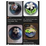 442 - VINTAGE ORIENT & FLUME SIGNED PAPERWEIGHT