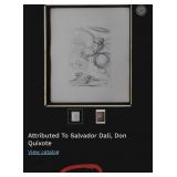 402 - SALVADOR DALI DON QUIXOTE ART FRAMED W/COA