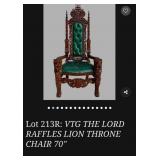 TWO TOSCANO THE LORD RAFFLES LEATHER LION CHAIRS
