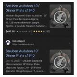 442 - STEUBEN AUDUBON COLLECTIBLE PLATE (F16)