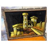 440 - CASTLE ARTWORK FRAMED 30X39'