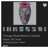 442 - ROBERT ECKHOLD STUDIO ART GLASS VASE (F46)