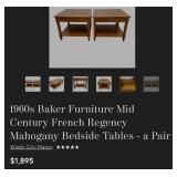 442 - TWO MATCHING BAKER FURNITURE SIDE TABLES