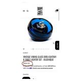 440 - VINTAGE COBALT BLUE LIGHTER & ASHTRAY (C40)