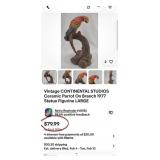 440 - VINTAGE CERAMIC PARROT SCULPTURE 16'T (C84)