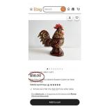 440 - CERAMIC ROOSTER & ROOSTER COOKIE JAR (C82)