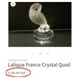 442 - LALIQUE CRYSTAL BIRD FIGURINE (F38)