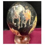 442 - DECOUPAGE OSTRICH EGG ORNAMENT (F67)