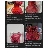442 - TWO HAND-CRAFTED RED GLASS PITCHERS (F44)