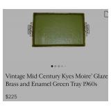 442 - MID-CENTURY MOIRE GLAZE HAND MADE TRAY (F104