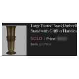 440 - BRASS VASE 22'T (C62)