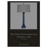442 - MARBRO MURANO GLASS & BRASS LAMP (F76)