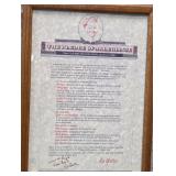 441 - RED SKELTON SIGNED PLEDGE OF ALLEGIANCE (B25