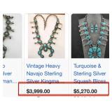 U - STERLING SILVER & TURQUOISE NECKLACE (MEXICO)