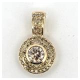 U - 14K GOLD 4.00CT DIAMOND PENDANT WITH 3.20CT