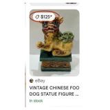 11 - CHINESE MAJOLICA CERAMIC FOO DOGS(W45)