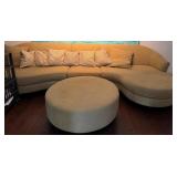 J - 3 CUSHIONED SOFA W/MATCHING OTTOMAN