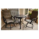393 -HAMPTON BAY  PATIO CHAIRS AND TABLE