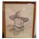 11 -'CHISUM' SIGNED ORTEGA B&W FRAMED ARTWORK(W69)