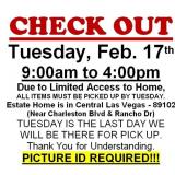 AUCTION PICK UP DAY & HOURS
