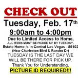 AUCTION PICK UP DAY & HOURS