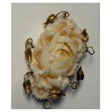 818 -  '14K 11.2GR '& 'CORAL 112CT 'BROOCH (16)