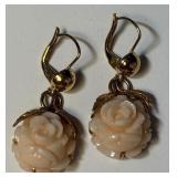 '14K GOLD 5.4GR' & CORAL EARRINGS 10.40GR TOTAL