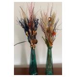 393 -HOME DECOR VASES WITH FLORAL DECOR