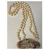 25.5' DOUBLE KNOTTED STRAND IVORY NECKLACE 121G (3