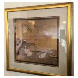 U - JAPANESE ARTWORK FRAMED 23X26' (L33)