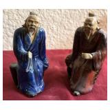 U - TWO VINTAGE CHINESE MUDMEN FIGURINES (L198)