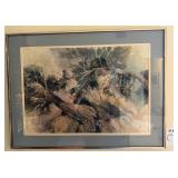 U - JIM BURNS WATERCOLOR ART FRAMED 18X24' (C5)