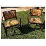 U - PAIR OF BAMBOO & CANE ARMCHAIRS (Y24)