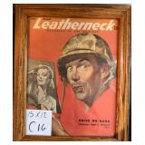U - VINTAGE LEATHERNECK MAGAZINE FRAMED 15X12' (C1
